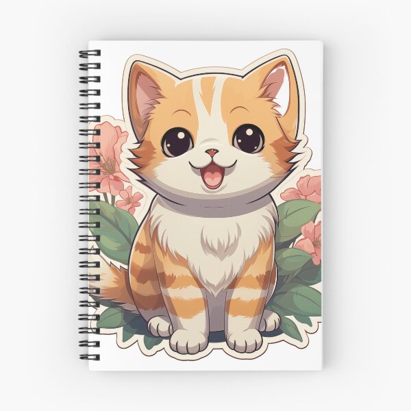 Item preview, Playful kitten with flower decorations designed and sold by smartart42.