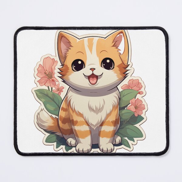 Item preview, Playful kitten with flower decorations designed and sold by smartart42.