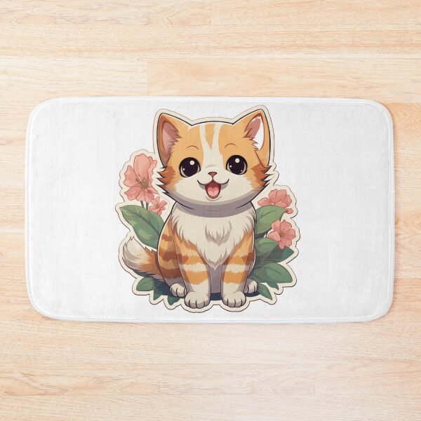 Item preview, Playful kitten with flower decorations designed and sold by smartart42.