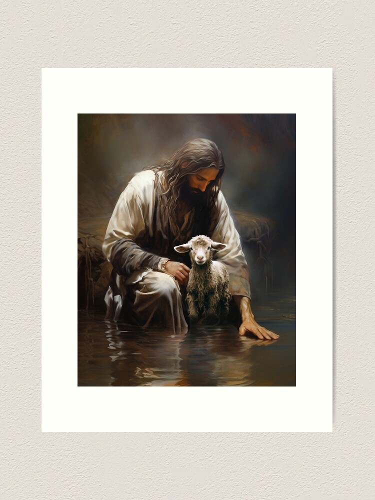 Thumbnail 1 of 3, Art Print, Little Lost Lamb designed and sold by phatpuppyart.