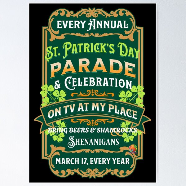 Item preview, St Patrick's Day Parade on TV At My Place designed and sold by OliDesigns.