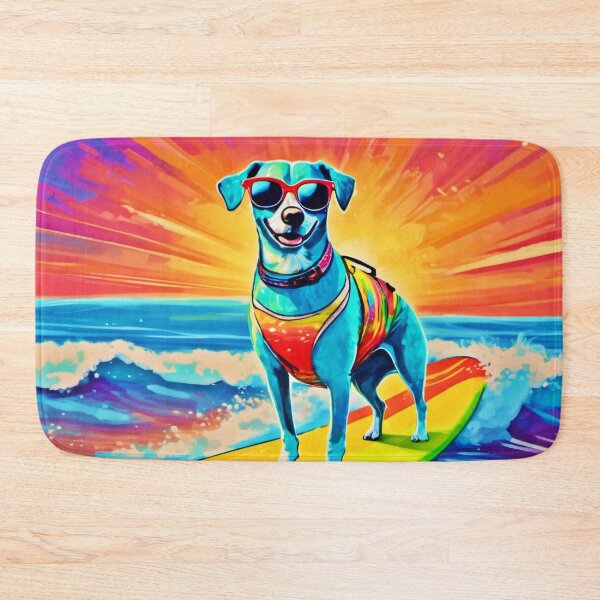 Item preview, Sunny Surfing Pup: Beach Bliss designed and sold by Health And Fitness Posts e-Store.