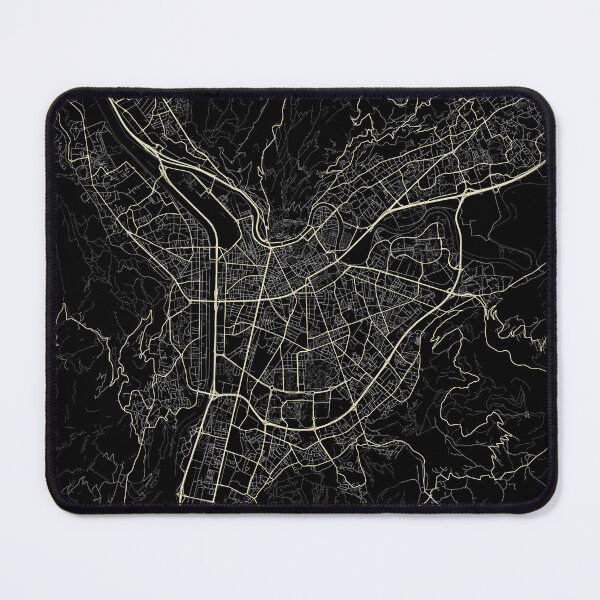 Item preview, Map of Grenoble Black and white designed and sold by Jerhus.
