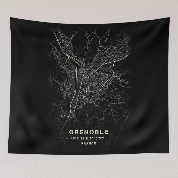 Item preview, Map of Grenoble Black and white designed and sold by Jerhus.