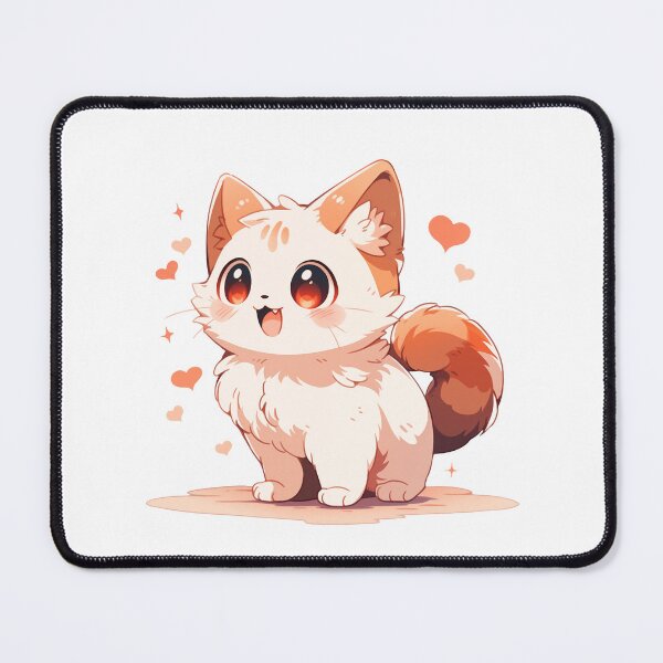 Item preview, Cute Kawaii Happy Kitty with Hearts Cat in Love designed and sold by CozyKawaiiArt.