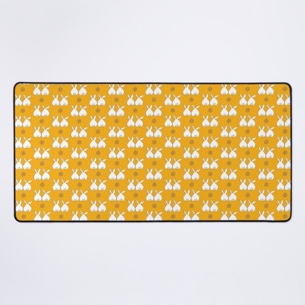 Item preview, White rabbits on orange designed and sold by colorofmagic.
