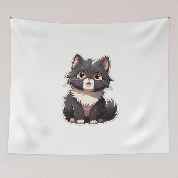Item preview, Black fluffy kitten designed and sold by Smart Art 42.