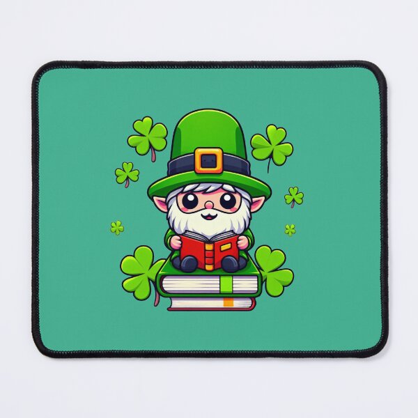 Item preview, Leprechaun Reading A Book, St Patrick's Day, Green, Kawaii designed and sold by Lelijo.