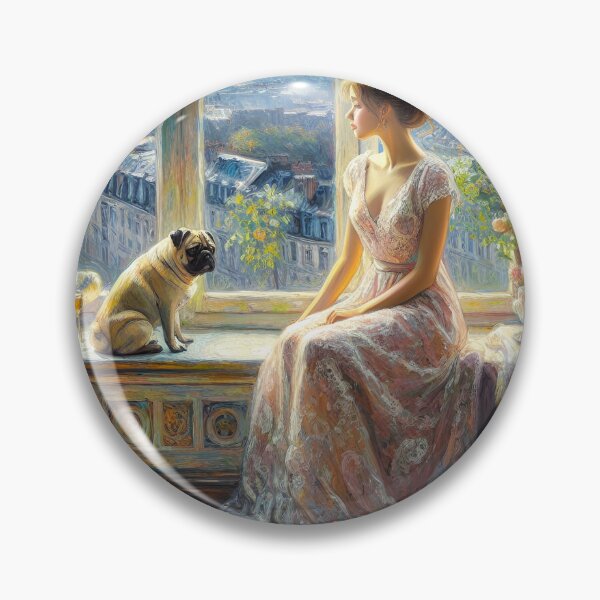Item preview, The girl loves her pug designed and sold by aleksandr13.