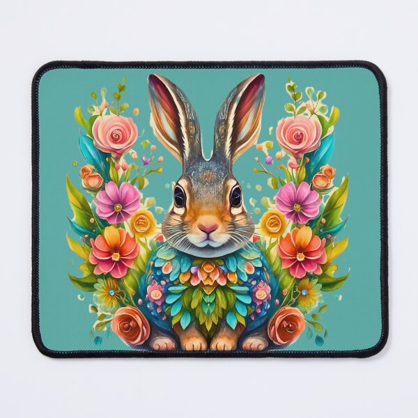 Item preview, Floral Folk Art Easter Rabbit  designed and sold by RachelRebel.