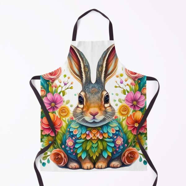 Item preview, Floral Folk Art Easter Rabbit designed and sold by RachelRebel.