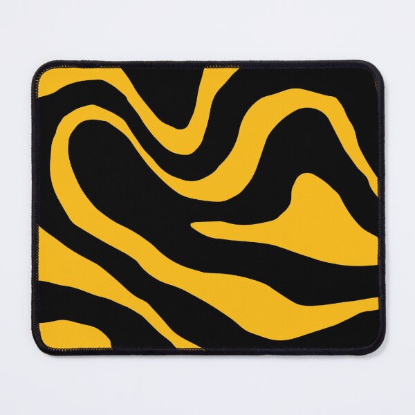 Item preview, Abstract Wave Pattern Black and Yellow designed and sold by LinDraws.