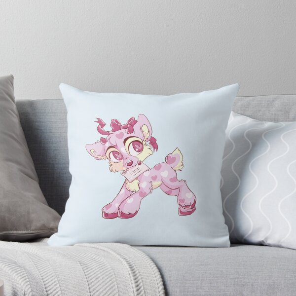 Item preview, Valentines Ixi Neopets goat lamb pink girly hearts bow designed and sold by Hamonica.