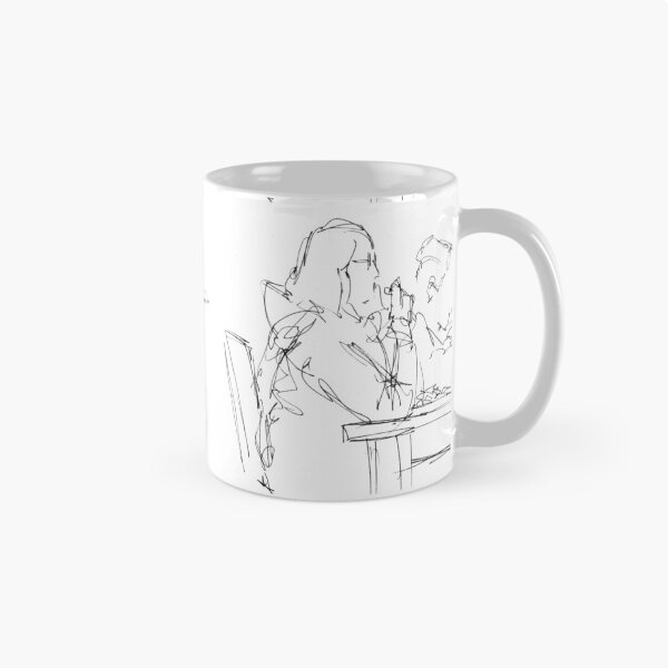 Item preview, Couple Eating Chips At Cafe Drawing designed and sold by MikeJory.