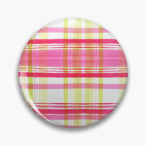 Item preview, Watercolor Plaid Pattern #2 Pink and Lemon designed and sold by andrebalest.art.