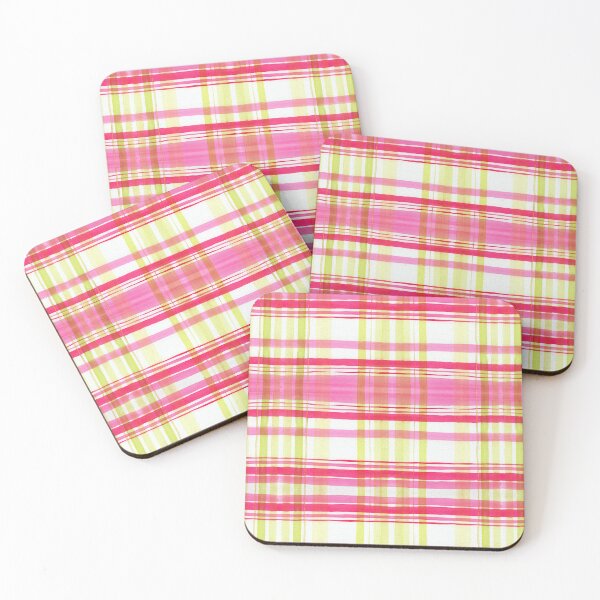 Item preview, Watercolor Plaid Pattern #2 Pink and Lemon designed and sold by andrebalest.art.