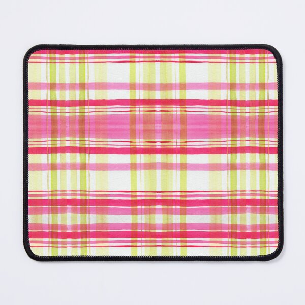 Item preview, Watercolor Plaid Pattern #2 Pink and Lemon designed and sold by andrebalest.art.