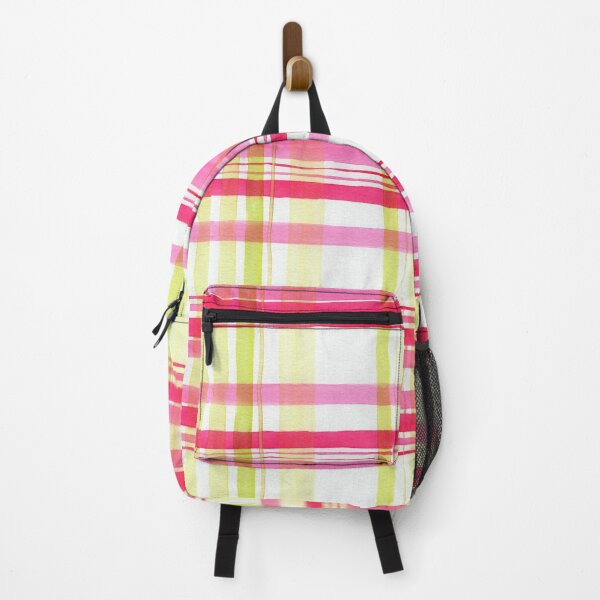 Item preview, Watercolor Plaid Pattern #2 Pink and Lemon designed and sold by andrebalest.art.
