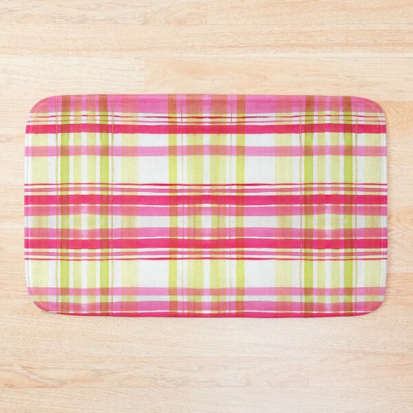 Item preview, Watercolor Plaid Pattern #2 Pink and Lemon designed and sold by andrebalest.art.