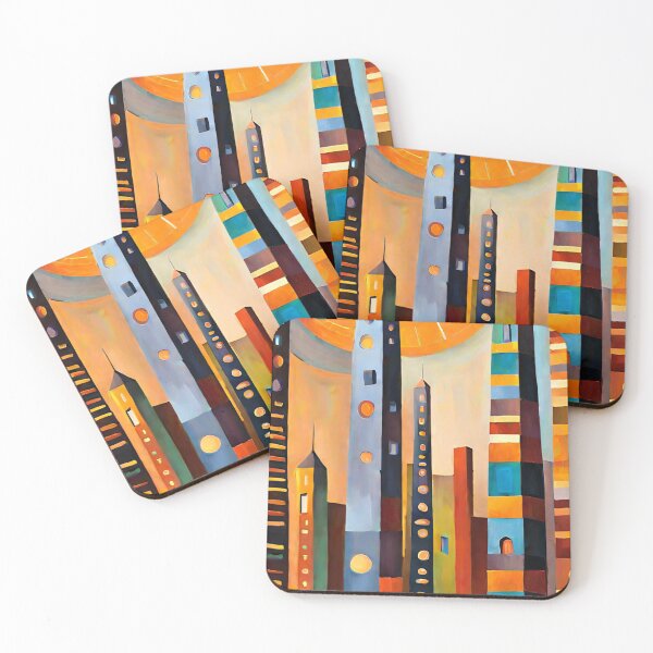 Item preview, Metropolis Mirage: A Technicolor Dream of Tomorrow | Digital Printable Art | Highrise Buildings designed and sold by kelvinmonye.