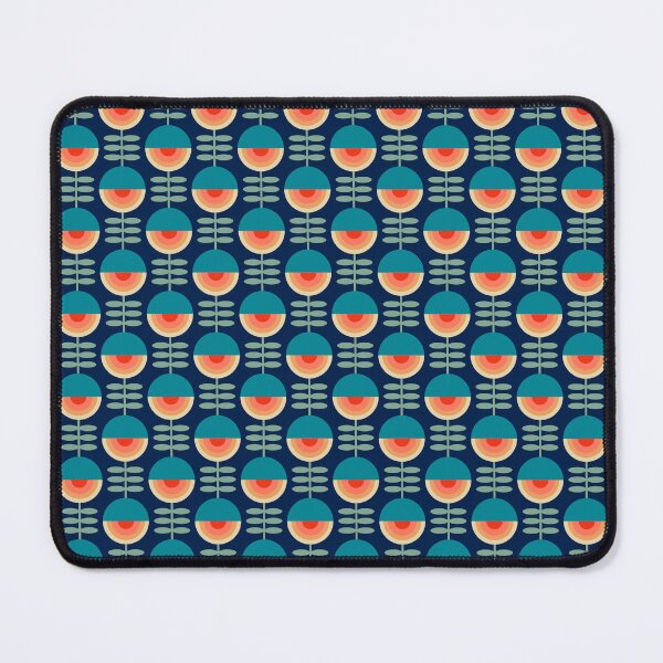 Artikelvorschau, Faule Retro-Blumen auf dunkelblau entworfen und verkauft von colorofmagic.