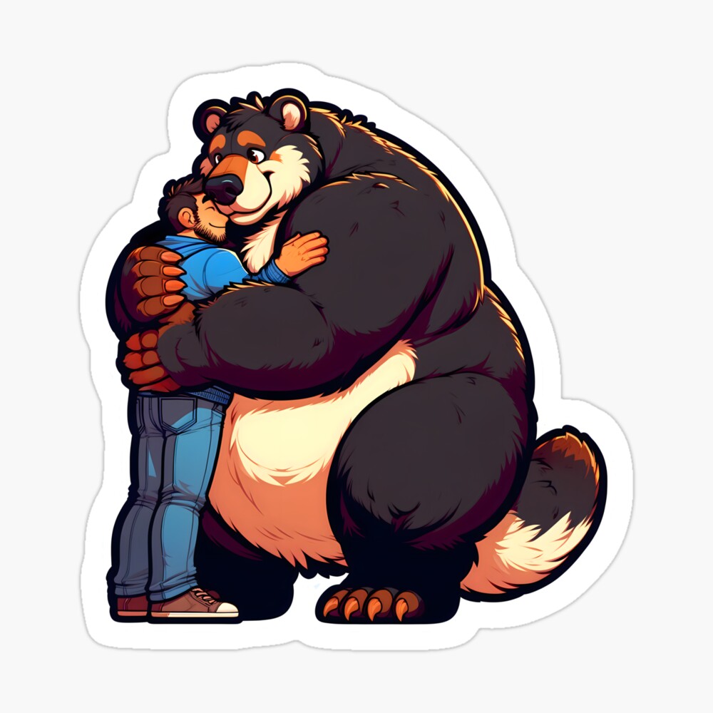 Man and Chubby Bear Lover Gay Furry Art