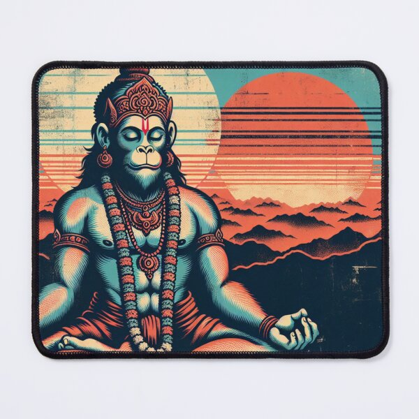 Item preview, Meditating Hanuman Vintage Sunset Empowering Yoga Meditation designed and sold by DEEZAYN.
