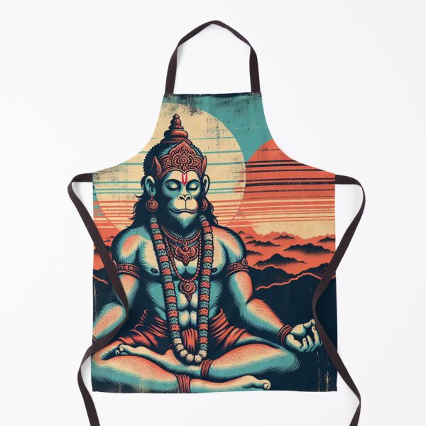 Item preview, Meditating Hanuman Vintage Sunset Empowering Yoga Meditation designed and sold by DEEZAYN.
