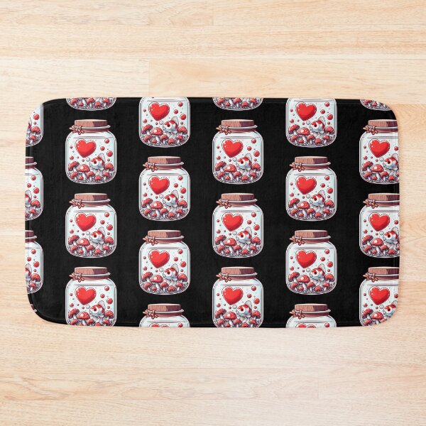 Item preview, Koifish red heart mushroom in jar valentines day designed and sold by MTRBSK11.