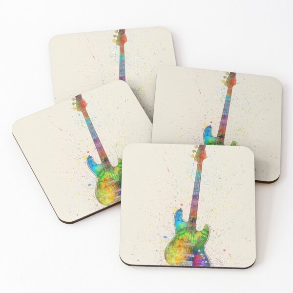 Item preview, Electric Bass Guitar Abstract Watercolor designed and sold by ArtPrints.