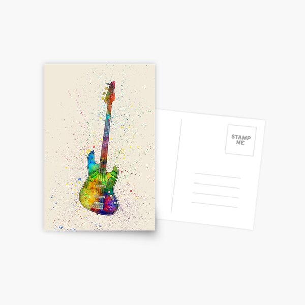 Item preview, Electric Bass Guitar Abstract Watercolor designed and sold by ArtPrints.