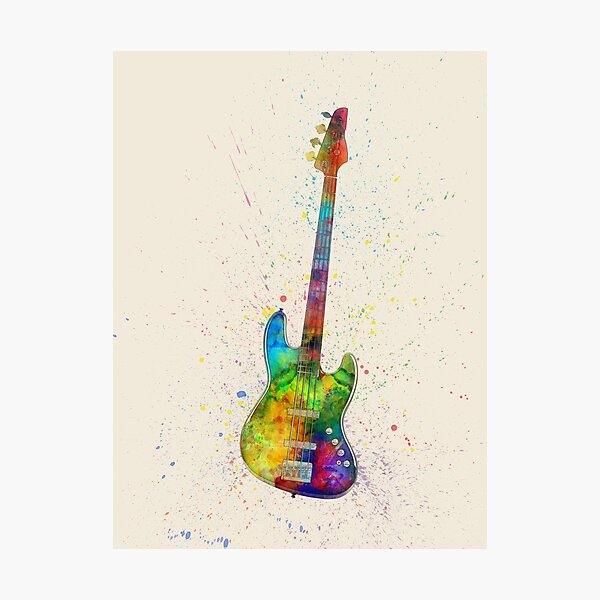 Item preview, Electric Bass Guitar Abstract Watercolor designed and sold by MICHAEL TOMPSETT.
