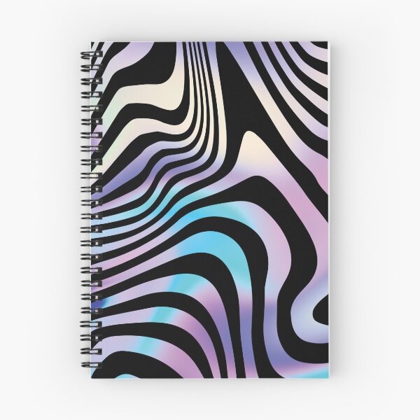 Aperçu de l'œuvre Abstrait Noir Vagues Blanc Violet Bleu Esthétique créée et vendue par LinDraws.