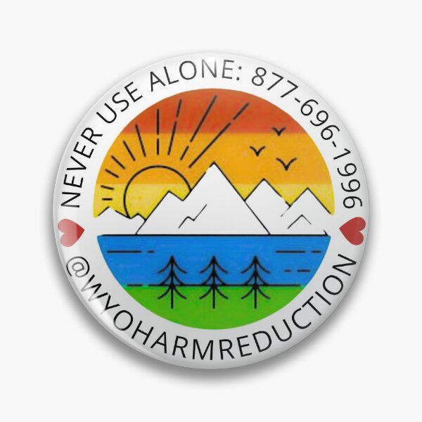 Item preview, Never Use Alone designed and sold by Wyoming Harm Reduction Collective.
