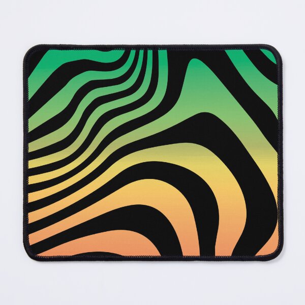 Aperçu de l'œuvre  Abstrait Noir Vagues Rouge Vert Esthétique créée et vendue par LinDraws.