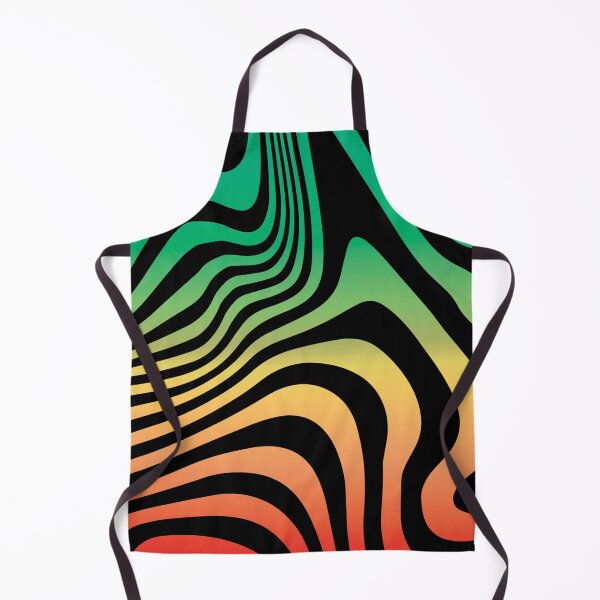 Item preview, Abstract Black Waves Red Green Aesthetic designed and sold by LinDraws.