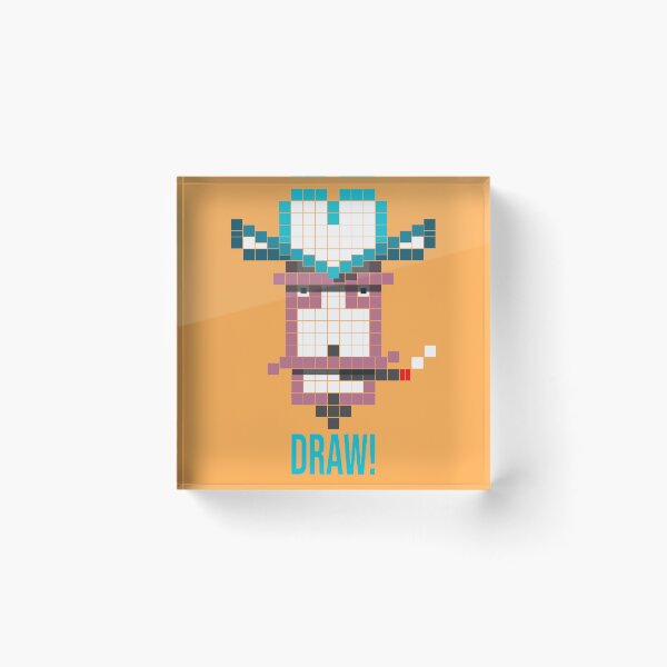 Item preview, Draw! Gift for a Cowboy who loves Pixel Art or gift for procrastinating Artist who can't get motivated to start that Drawing! designed and sold by stuinflipflops.