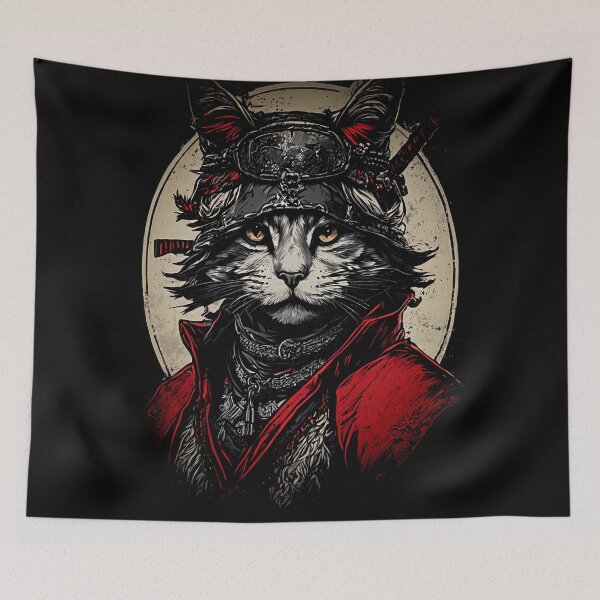Item preview, Samurai Cat in samurai armour and helmet  designed and sold by NPC-Trader.