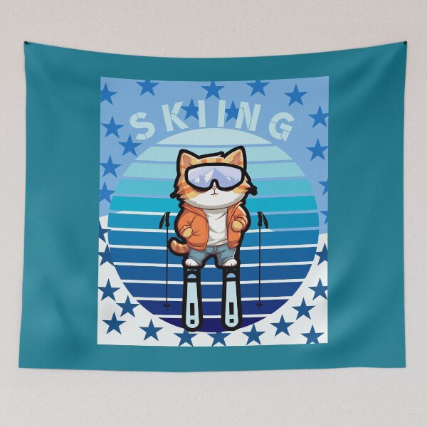 Item preview, cat skiing designed and sold by Mateusz Bachanek.