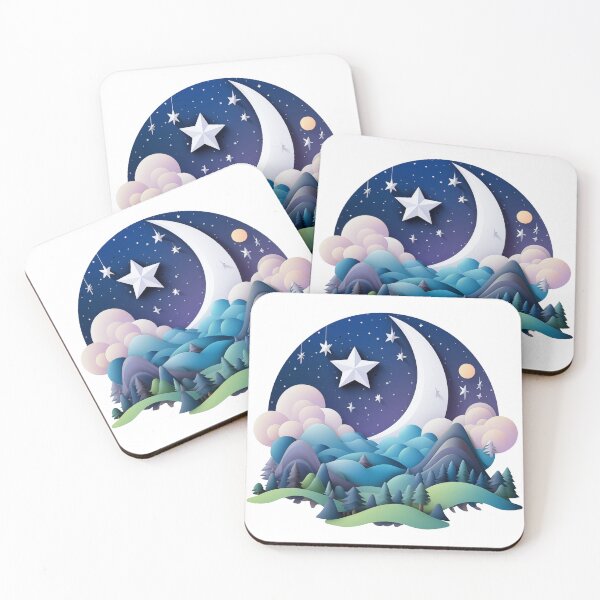 Item preview, Star and Moon 3D Landscape, Starry Night Mountains, Children's Storybook designed and sold by TyGuySupply.
