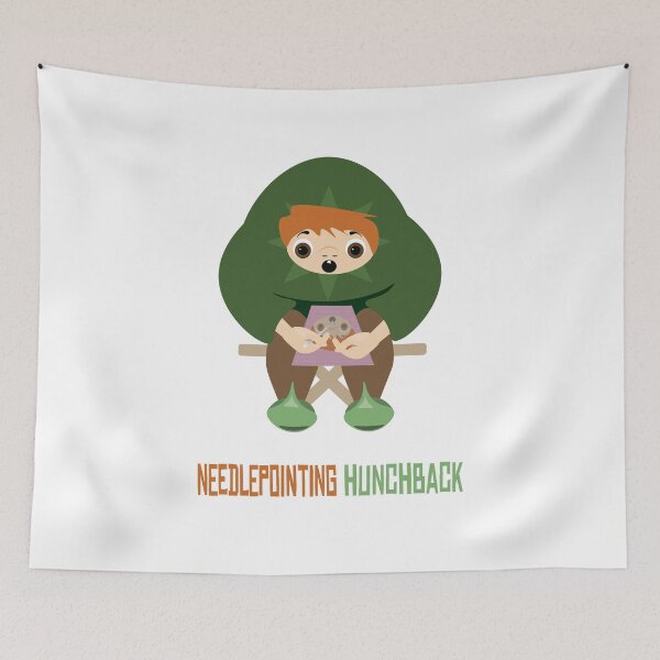 Item preview, Needlepointing Hunchback  ~ Swift Sloth Media ~ Great Gift Idea designed and sold by SwiftSlothMedia.