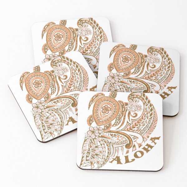Item preview, Aloha Tribal Honu Gold Grunged Tattoo-4487 designed and sold by sunnthreads.