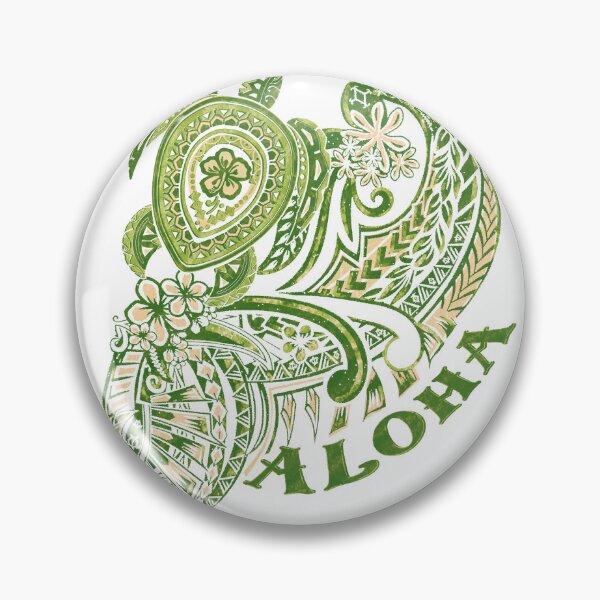 Item preview, Aloha Tribal Honu Green Grunged Tattoo-4490 designed and sold by sunnthreads.