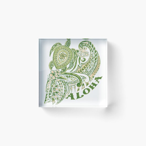 Item preview, Aloha Tribal Honu Green Grunged Tattoo-4490 designed and sold by sunnthreads.