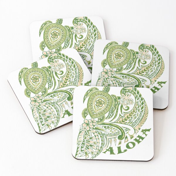 Item preview, Aloha Tribal Honu Green Grunged Tattoo-4490 designed and sold by sunnthreads.