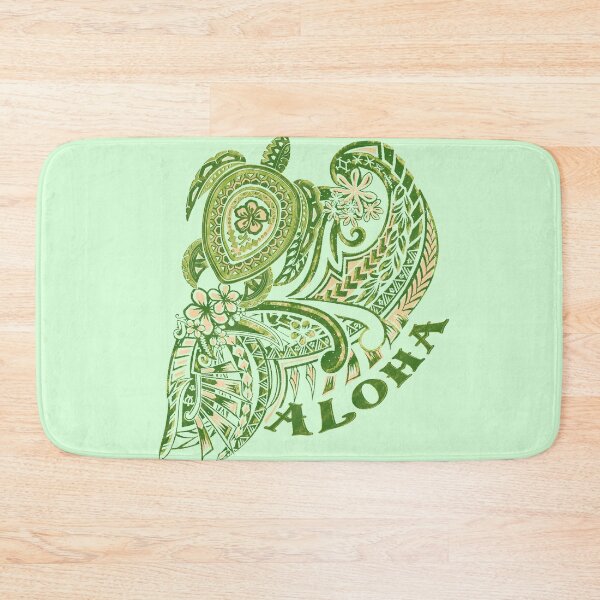 Item preview, Aloha Tribal Honu Green Grunged Tattoo-4490 designed and sold by sunnthreads.