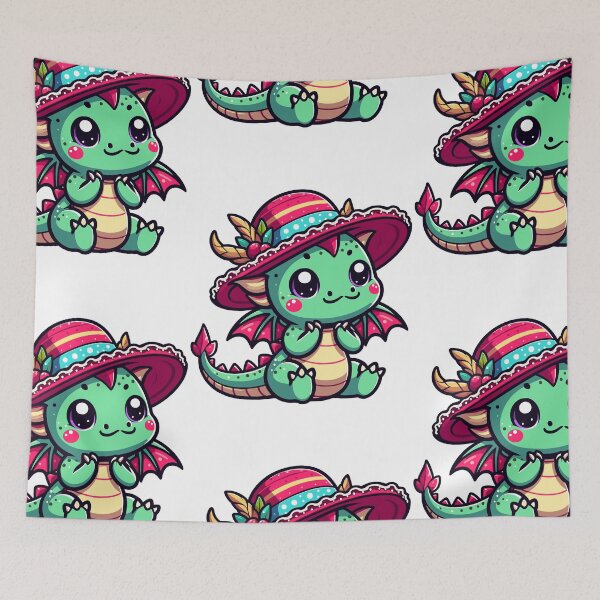 Item preview, Stylish Dragon with Hat designed and sold by ArtfulWeave.