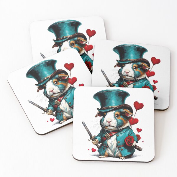 Item preview, Turquoise Rebel, Warrior guinea pig Valentine's day designed and sold by filusattila.