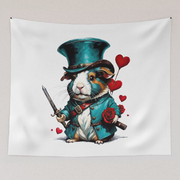 Item preview, Turquoise Rebel, Warrior guinea pig Valentine's day designed and sold by filusattila.