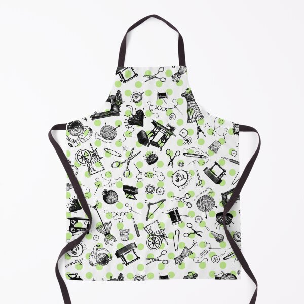 Item preview, Retro handmade symbols. Knitting, sewing, crotchet etc. Pea green dots designed and sold by Drawmecute.